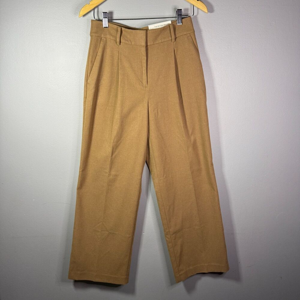 LOFT The Peyton Trouser Camel Tan Wide Leg Pleated High Rise Pants Size 4 NEW - Picture 2 of 11